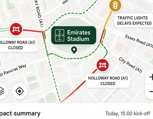 Match-day road closures